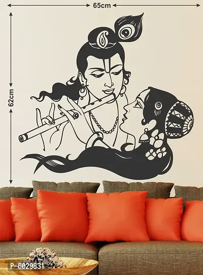 Attractive Lord Radhe Krishna With Flute Wall Sticker-thumb2