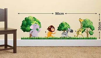 Attractive Animals Walking In Forest Wall Sticker-thumb1