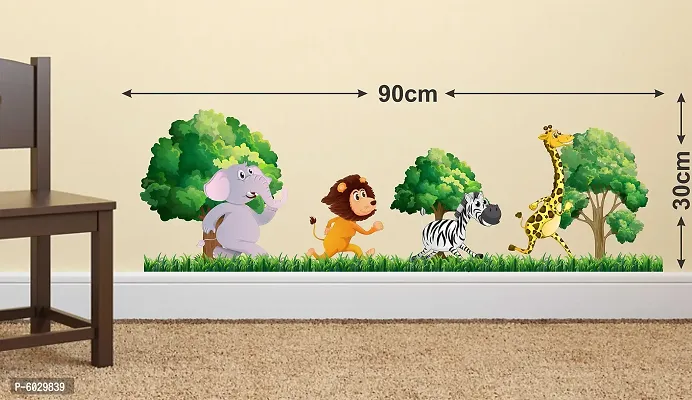 Attractive Animals Walking In Forest Wall Sticker-thumb2