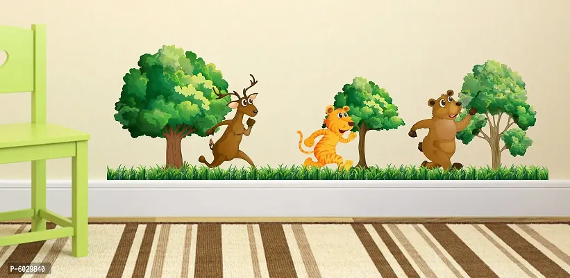 Attractive Animals Walking In Forest Wall Sticker