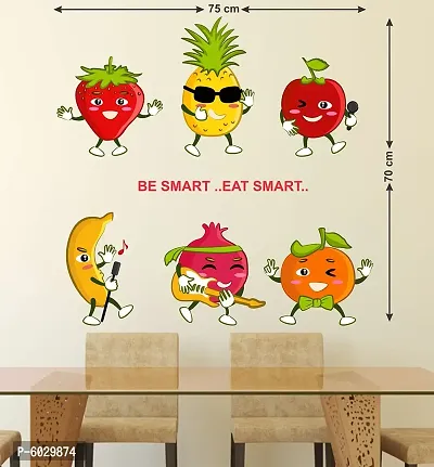 Attractive Kids Learning Fruits With Smiley Emojis Wall Sticker