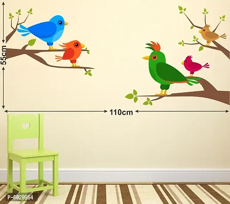 Attractive Birds Sound Fight With Opposite Tree Birds Wall Sticker
