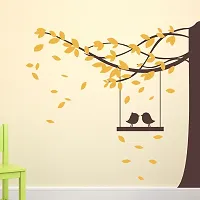 LANSTICK COUPLE BIRDS SITTING UNDER THE TREE NATURE WALL STICKER-thumb1