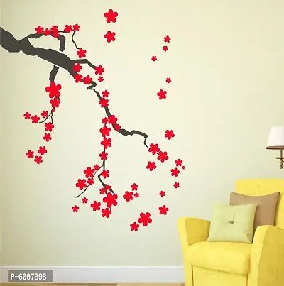 LANSTICK RED FLOWERS IN TREE WALL STICKER-thumb3