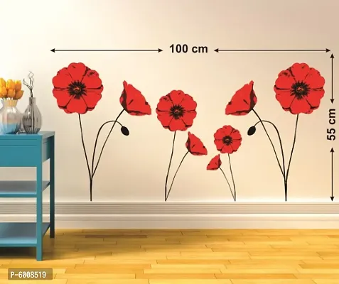 LANSTICK BEAUTIFUL RED FLOWERS WALL STICKER