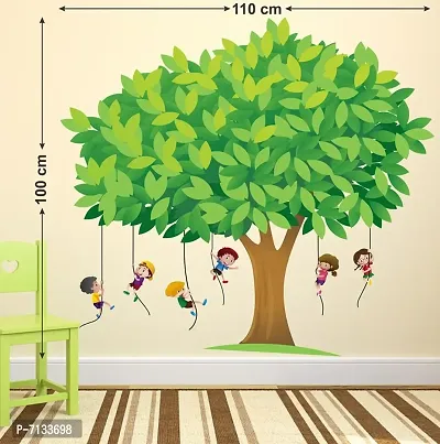 LANSTICK CHILDRENS HANGING AND PLAYING IN TREE STICKER Extra Large Self Adhesive Sticker (Pack of 1)-thumb0