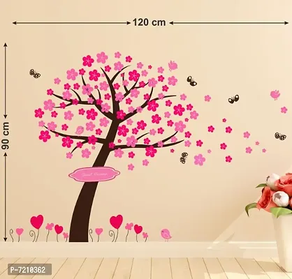TREE WITH COLORFUL LEAVES AND BUTTERFLIES STICKER Extra Large Self Adhesive Sticker (Pack of 1)