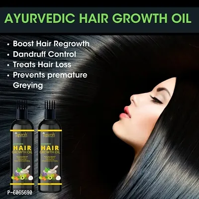 Ayurvedic Hair Growth Oil With Castor Oil Rosemary Oil Coconut Oil Almond Oil 20 Powerful Herbs Like Bhringraj Amla And More Pack Of 1 Hair Care Hair Oil-thumb3