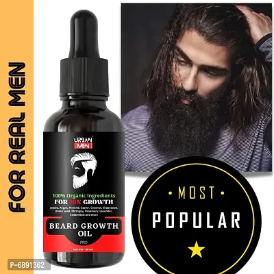 Urban Men - Natural Beard growth oil-best beard oil for men, beard growth oil, advance beard oil, Patchy beard growth,dhadhi oil, Beard oil for preventing white beard, natural beard growth oil 30ml-thumb0