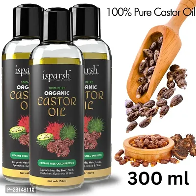 Cold-Pressed 100% Pure Castor Oil - For Hair Growth | castor oil | castor oil for eyebrows | castor hair oil | castor oil for eyelashes | castor oil for skin | castor oil for hair growth-300 ML