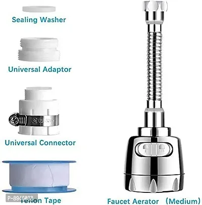 360 Degree Rotating Water-Saving Sprinkler and Faucet Aerator Flexible Water Faucet Sprayer Extender Jet Spray for Sink Turbo Flex(6 Inch)-thumb2