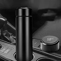 Temperature Water Bottle Display Double Walled Vacuum Insulated Stainless Steel Bottle Sports Automotive Travel Black-thumb1