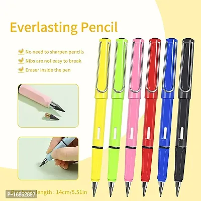 10  Pcs Everlasting Reusable Pencil Inkless Pencils Eternal Portable Erasable Metal Writing Pens Infinite Replaceable Graphite Nib-thumb0