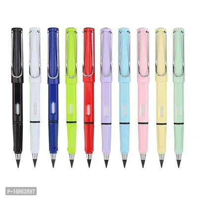10  Pcs Everlasting Reusable Pencil Inkless Pencils Eternal Portable Erasable Metal Writing Pens Infinite Replaceable Graphite Nib-thumb4