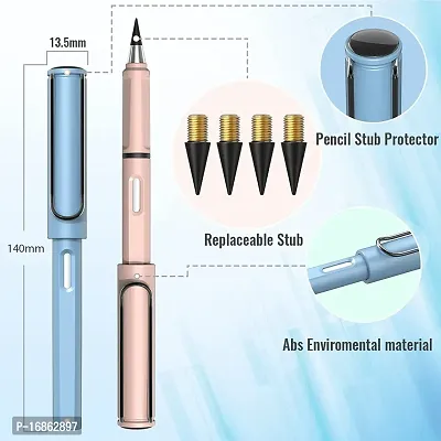 10  Pcs Everlasting Reusable Pencil Inkless Pencils Eternal Portable Erasable Metal Writing Pens Infinite Replaceable Graphite Nib-thumb5