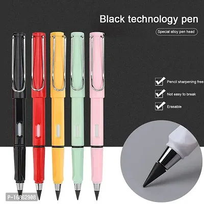 4Pcs Everlasting Reusable Pencil Inkless Pencils Eternal Portable Erasable Metal Writing Pens Infinite Replaceable Graphite Nib-thumb5