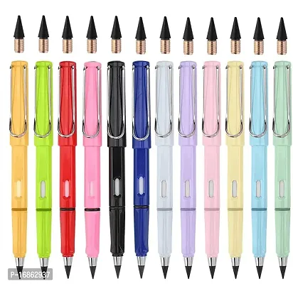 12Pcs Everlasting Reusable Pencil Inkless Pencils Eternal Portable Erasable Metal Writing Pens Infinite Replaceable Graphite Nib-thumb0