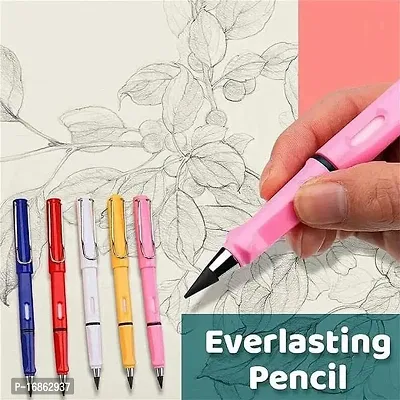 12Pcs Everlasting Reusable Pencil Inkless Pencils Eternal Portable Erasable Metal Writing Pens Infinite Replaceable Graphite Nib-thumb2