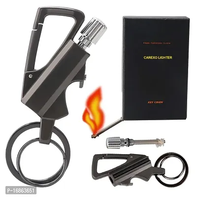 3 in 1 Keychain Lighter | Waterproof Cigarette Flint Lighter + Keyring + Bottle Opener | Emergency Fire Starter Match Sticks Used for Outdoor Camping-thumb0