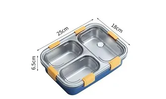 Lunch Box for Kids, Lunch Box for Kids ? 3 Compartment Insulated Lunch Box Stainless Steel Tiffin Box for Boys, Girls, School  Office Men (Random Color)-thumb4