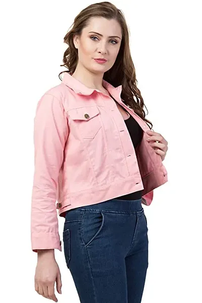 Trendy Solid Denim Jacket for Women