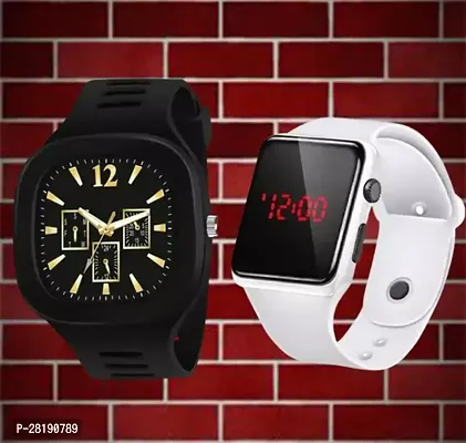 SMART RUBBER BELT SPORTS ANALOG WATCH AND SMART DIGITAL LED WATCH FOR BOYS AND GIRLS