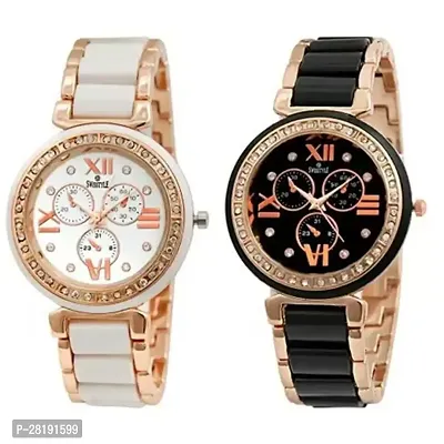 Attactive Black  White combo of 2 Women Watch-thumb0