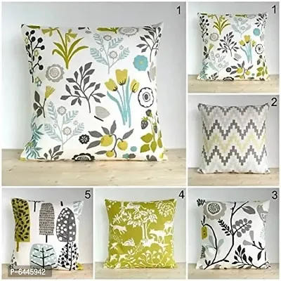 Comfortable Polyester Digital Printed Square Shaped Cushion Covers- Pack Of 5-thumb0