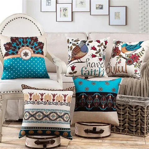 Set of 5- Printed Cushion Covers