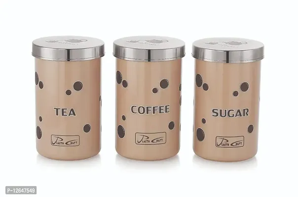 CLOUDTAIL CHOICE Tea coffee Sugar Containers Set with Spoon/ 3 Pieces =Tea + Coffee + Sugar (900 ml)