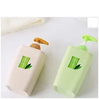 CLOUDTAIL CHOICE Bamboo Plastic Elegant Cubic Liquid Soap Dispenser, Lotion, Gel, Soap, Shampoo Dispenser Pump Bottle for Kitchen and Bathroom Accessories Dispenser-thumb3