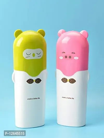 CLOUDTAIL CHOICE Plastic Cute Cartoon Toothbrush Holder Travel Toothbrush Case Pack of 2