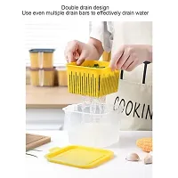 justone choice Double Layer Drain Basket Vegetable Fruit Washing Basket with Lid and Handle for Home Kitchen Sink Refrigerator Onion-thumb3