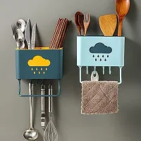 CLOUDTAIL CHOICE Detachable Knife Storage Rack Chopstick Drainer Box Kitchen Organizer Shelf Hanger Shelf for Kitchen Supplies Accessories Set of 1-thumb2