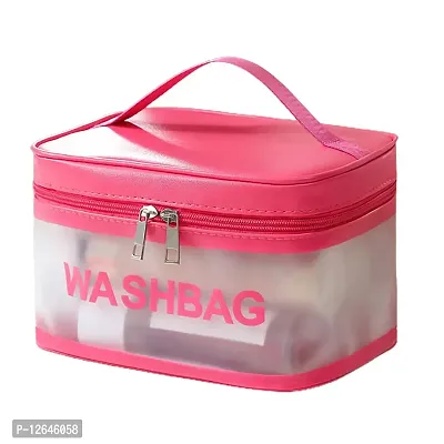 CLOUDTAIL CHOICE Waterproof Large Capacity Double Zipper Letter Print Cosmetic Bag Thickened Matte Translucent Toiletry Organizer-thumb0