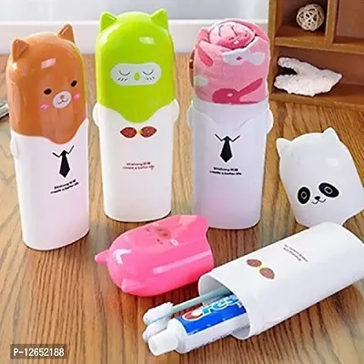 Vibgyor Plastic Travel Toothbrush Holder Box Case (Multicolour, Large ) - Set of 2-thumb0