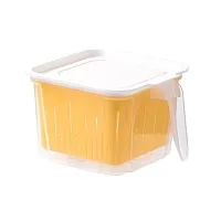 justone choice Double Layer Drain Basket Vegetable Fruit Washing Basket with Lid and Handle for Home Kitchen Sink Refrigerator Onion-thumb1