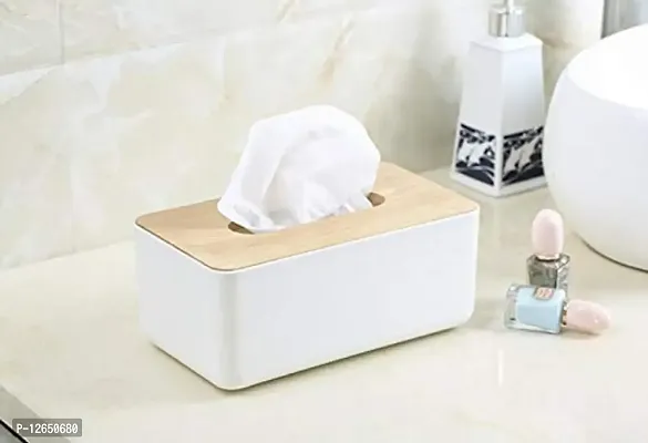 CLOUDTAIL CHOICE Tissue Holder for Dining Table Retro Square Tissue Box Rectangular Tissue Cover Box Holders Case-thumb5