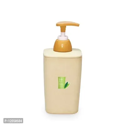 CLOUDTAIL CHOICE Bamboo Plastic Elegant Cubic Liquid Soap Dispenser, Lotion, Gel, Soap, Shampoo Dispenser Pump Bottle for Kitchen and Bathroom Accessories Dispenser-thumb0