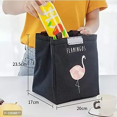 CLOUDTAIL CHOICE Lunch Bag Stylish Flamingo Insulated Lunch Tote Bag/Tote Lunch Bag/Tiffin Bag For School, Office, Travel, Office Lunch Bag Size: 24 cm x 19 cm x 17 cm, Multi-Color,set of 1-thumb5