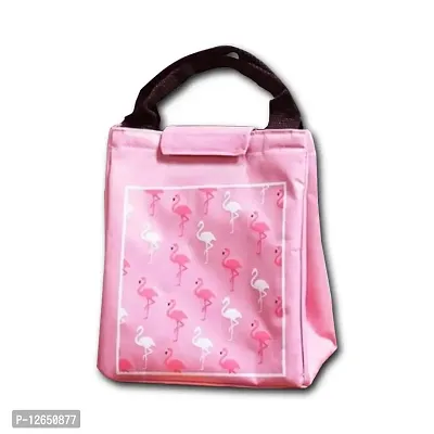 CLOUDTAIL CHOICE Lunch Bag Stylish Flamingo Insulated Lunch Tote Bag/Tote Lunch Bag/Tiffin Bag For School, Office, Travel, Office Lunch Bag Size: 24 cm x 19 cm x 17 cm, Multi-Color,set of 1