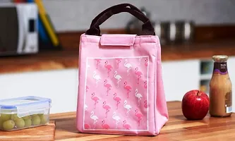 CLOUDTAIL CHOICE Lunch Bag Stylish Flamingo Insulated Lunch Tote Bag/Tote Lunch Bag/Tiffin Bag For School, Office, Travel, Office Lunch Bag Size: 24 cm x 19 cm x 17 cm, Multi-Color,set of 1-thumb2