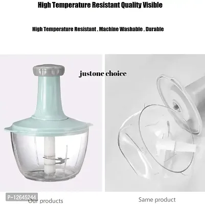 justone choice Manual Speedy Hand Press Food Chopper-Care Bliss BPA Free Stainless Steel Blade Onion Chopper for Vegetables Fruits Nuts and More-Egg Whisk-Salad Spinner-thumb5