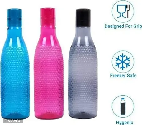 WATER BOTTLE - MULTICOLOUR | Honeycomb Design | 1 liter bottle | better grip | 1000ml Capacity | For home and office use | pack of 3 |