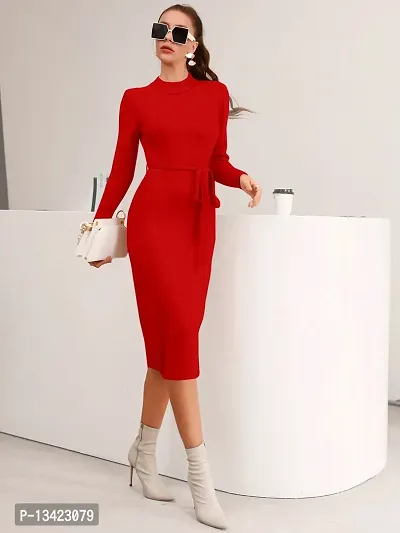 Stylish Fancy Lycra Solid Bodycon Dress For Women-thumb0