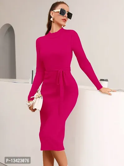 Stylish Fancy Lycra Solid Bodycon Dress For Women-thumb4