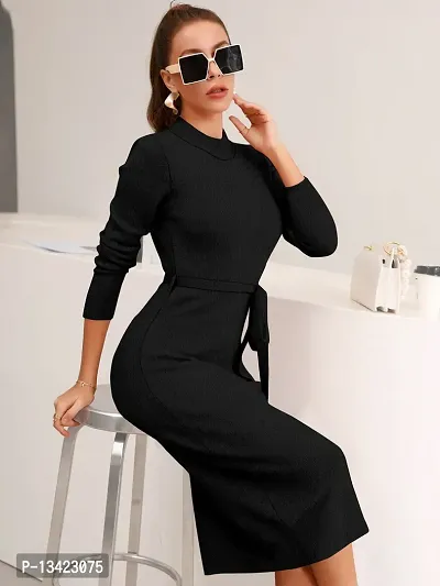 Stylish Fancy Lycra Solid Bodycon Dress For Women-thumb4