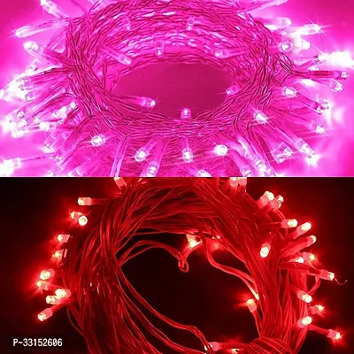 Sameer Enterprises 30 Leds 14.99 M Pink, Red Flickering, Steady String Rice Lights Pack Of 2-thumb0