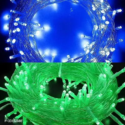 Sameer Enterprises 35 Leds 14.99 M Blue, Green Steady, Flickering String Rice Lights Pack Of 2-thumb0