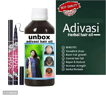 Unbox Adivasi Herbal Hair Oil Pack of 1 with 36 H Eyelinear-thumb0